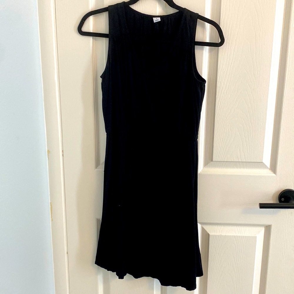 Black lightweight dress, v neck